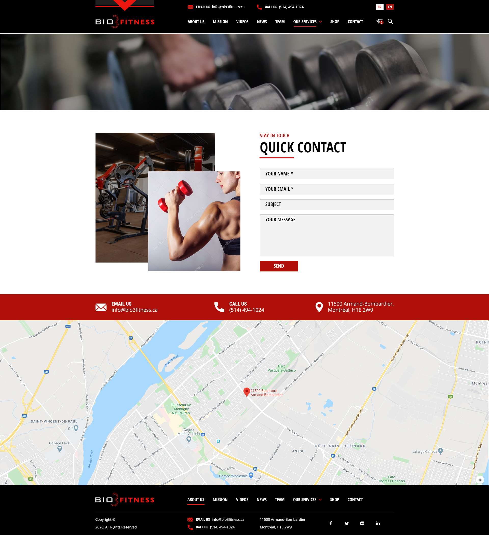Bio3Fitness - contact page