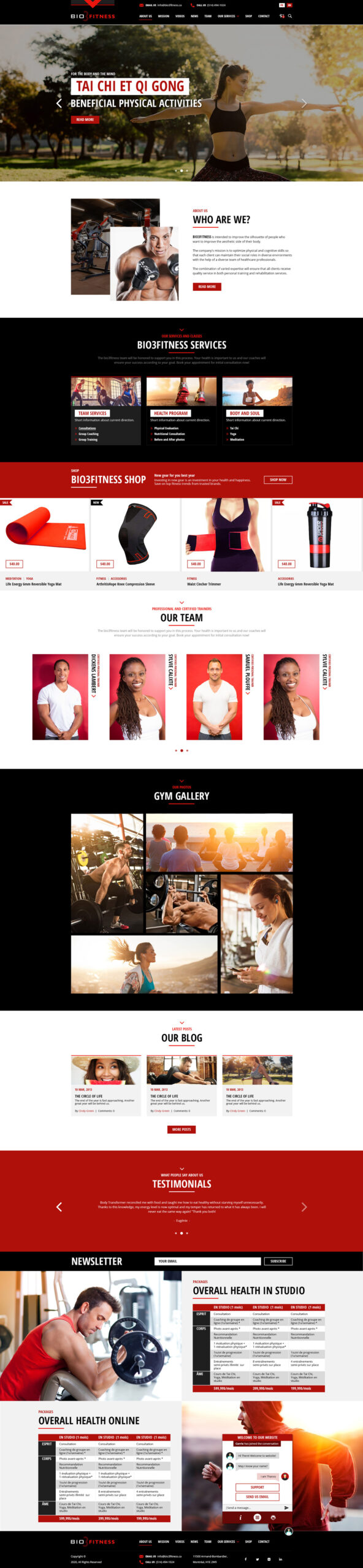 Bio3Fitness - Home page, landing