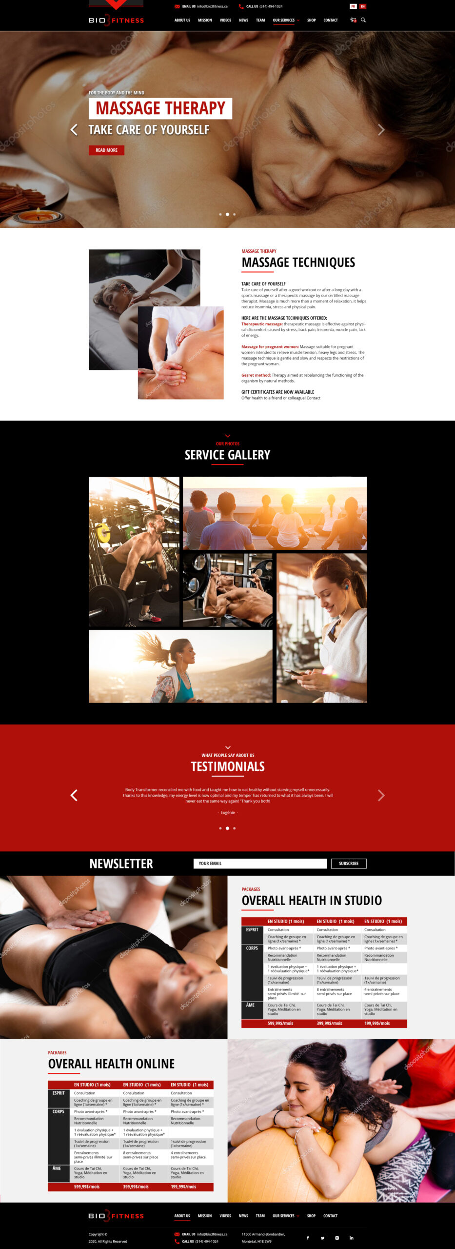 Bio3Fitness - Service page