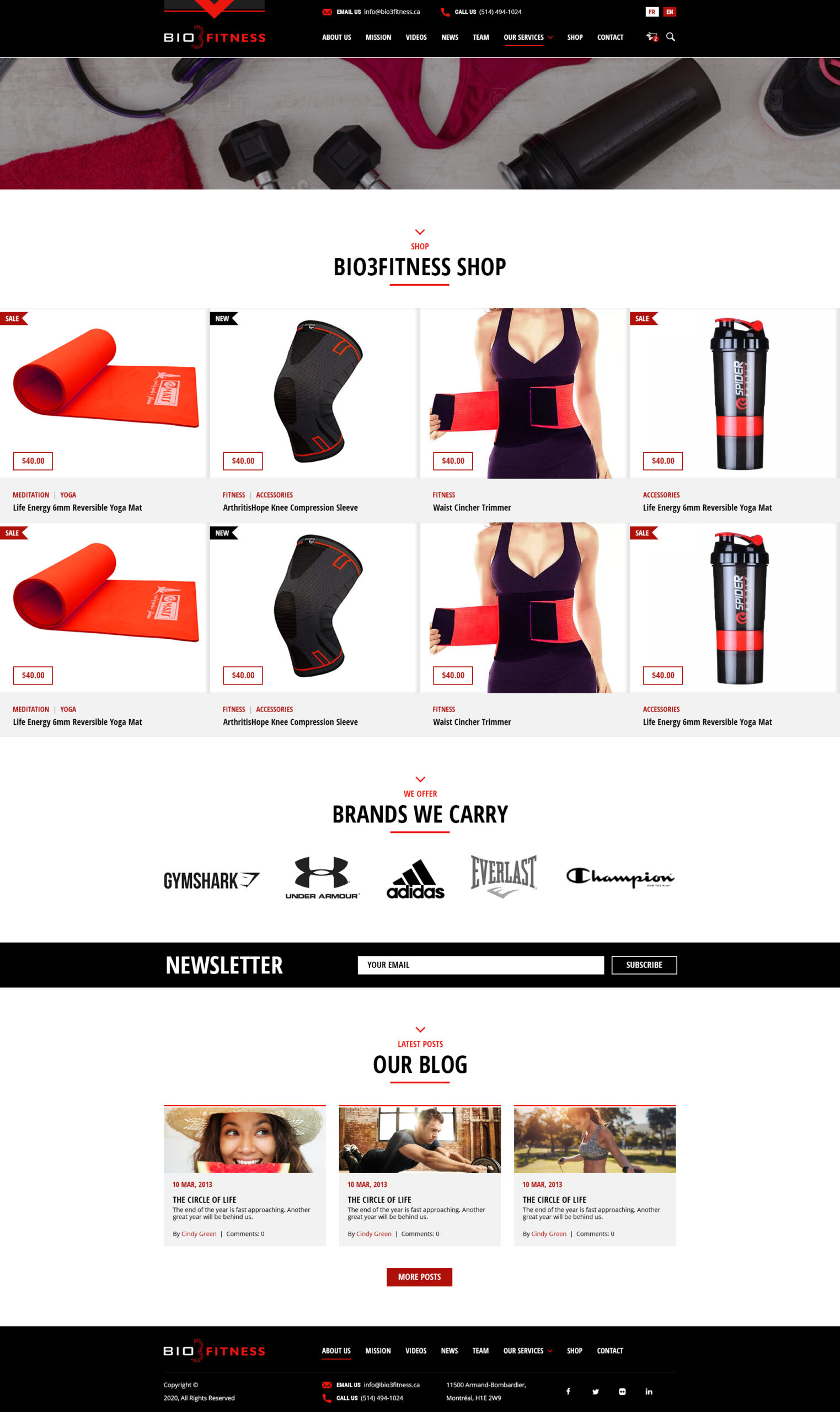 Bio3Fitness - shop page
