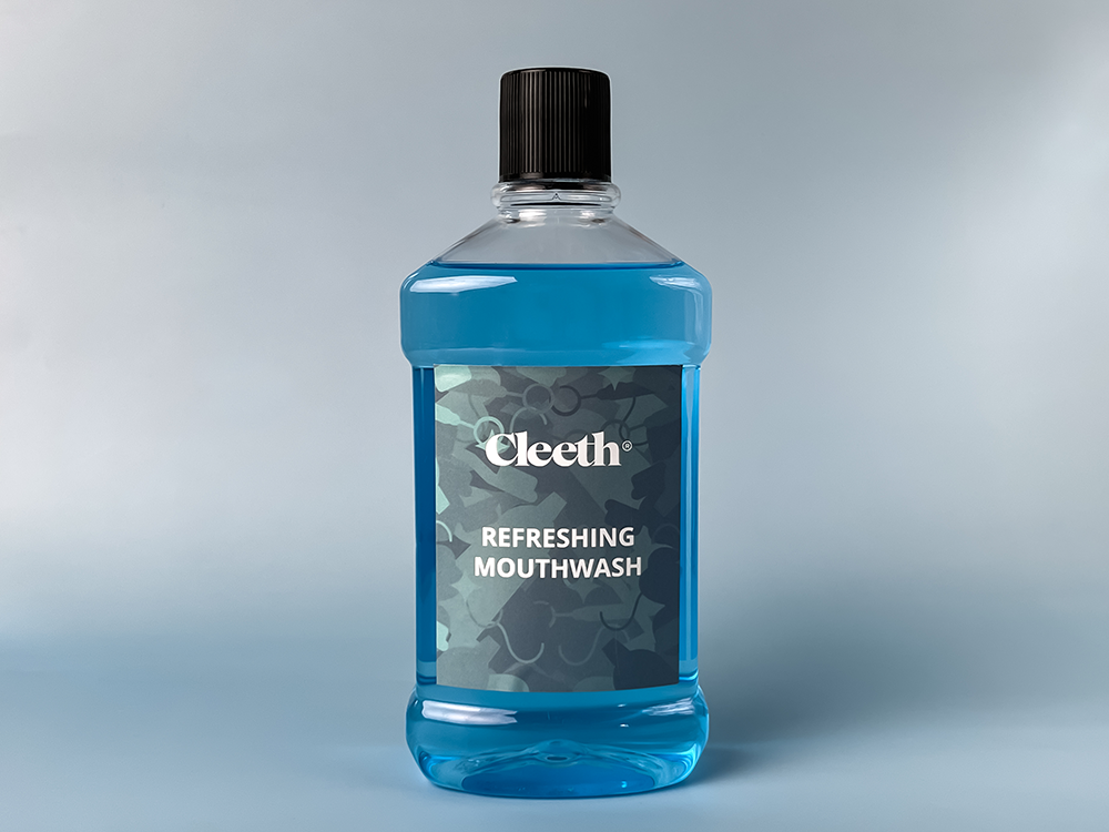 Mouthwash bottle label