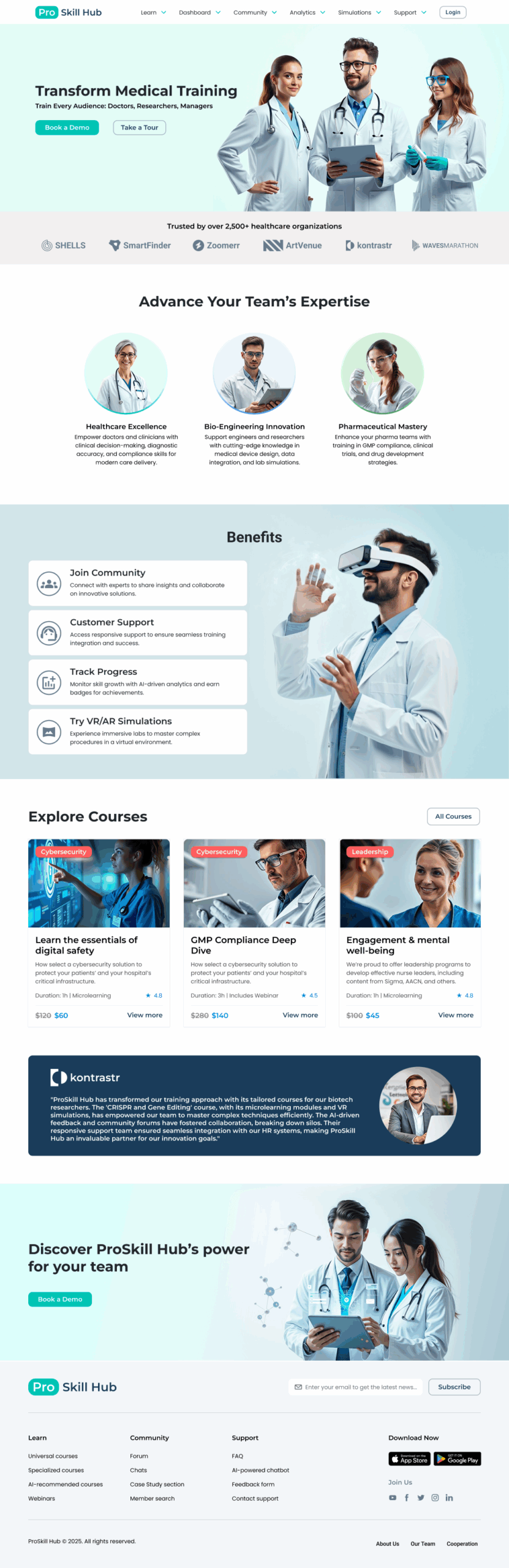 ProSkill Hub - Home page PC - Landing